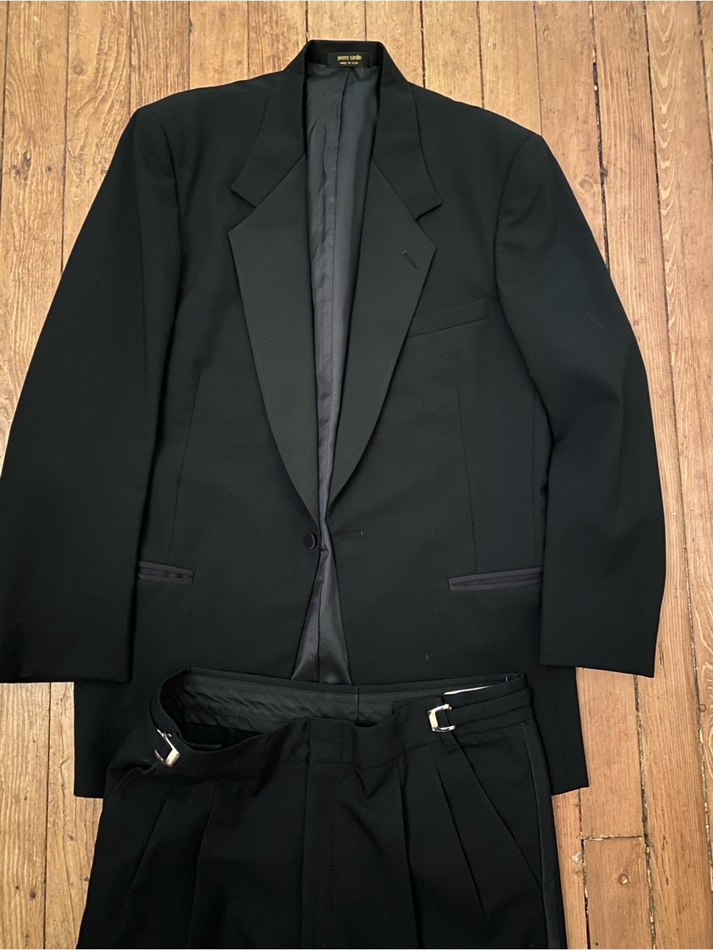 Pierre Cardin Men's Black Two-Piece tuxedo Jacket & Trousers 42XL